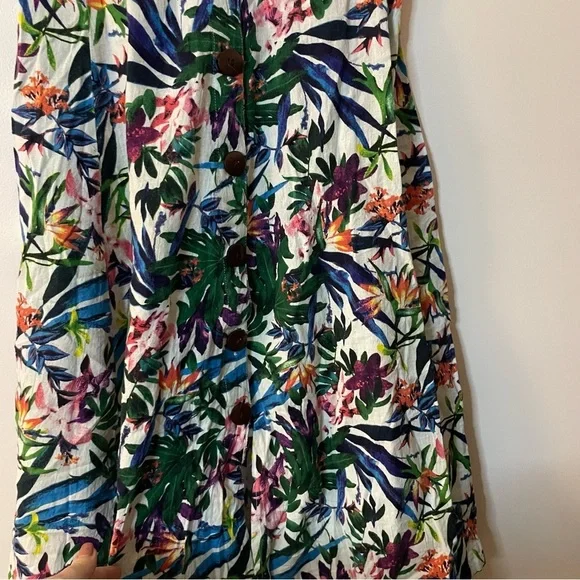 Flint and Moss Floral A-Line Skirt - Multicolor size small linen blend - Picture 3 of 7